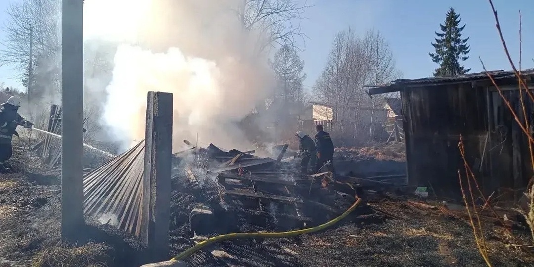 В Карелии пожарные не допустили распространения огня на жилые дома