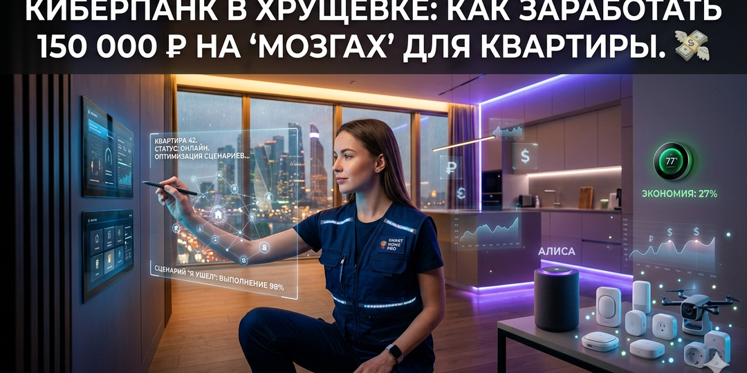 Киберпанк в хрущевке: Как заработать 150 000 рублей на «мозгах» для квартиры. Гид по бизнесу на умных домах 2026
