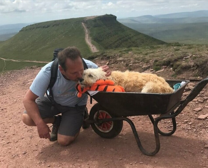 Мужчина вёз больного друга на вершину в строительной тачке. Незнакомцы остановились и сделали то, от чего мурашки по коже
