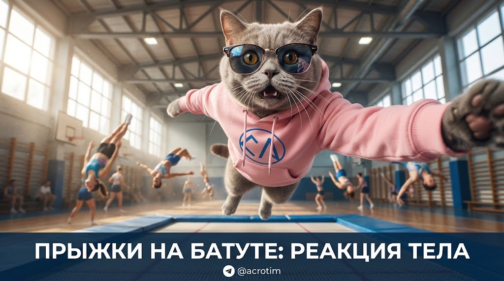    Контроль тела при отскоке от сетки — ключевой элемент в прыжках на батуте Тренер