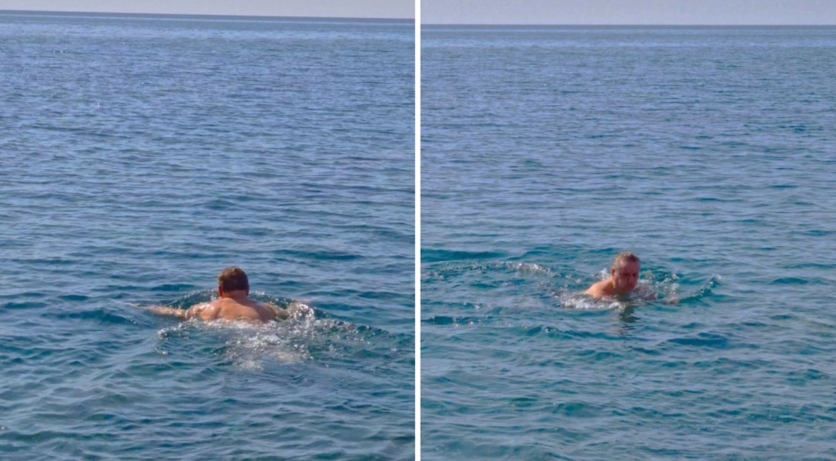 Плыву по морю в марте, температура воздуха +12С, температура воды +9С