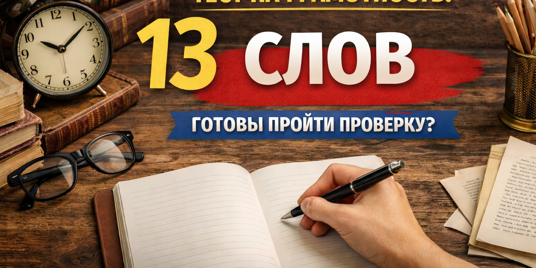 Если вам удастся безошибочно написать все 13 слов, это станет наглядным подтверждением того, что с вашей грамотностью всё отлично. ✍️