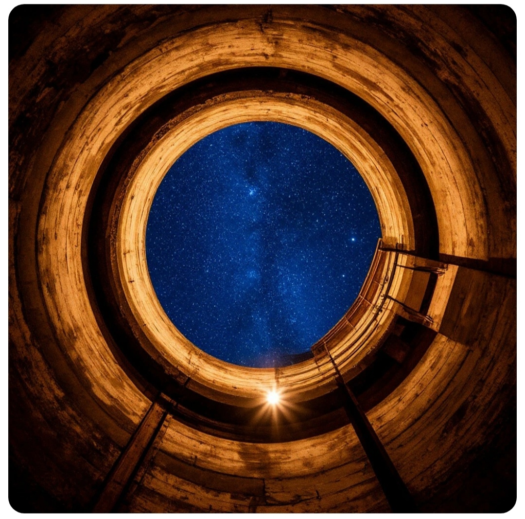 Нейросеть  Вид из шахты на ночное небо