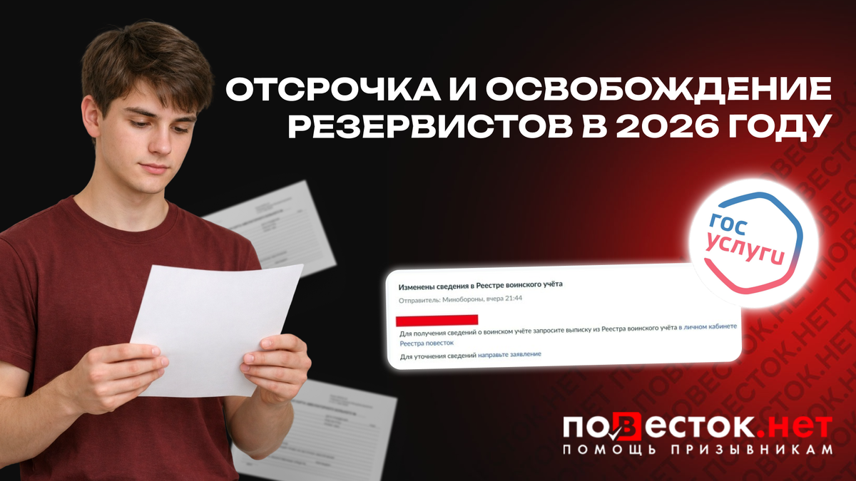 Отсрочка и освобождение резервистов в 2026 году: какие есть законные основания