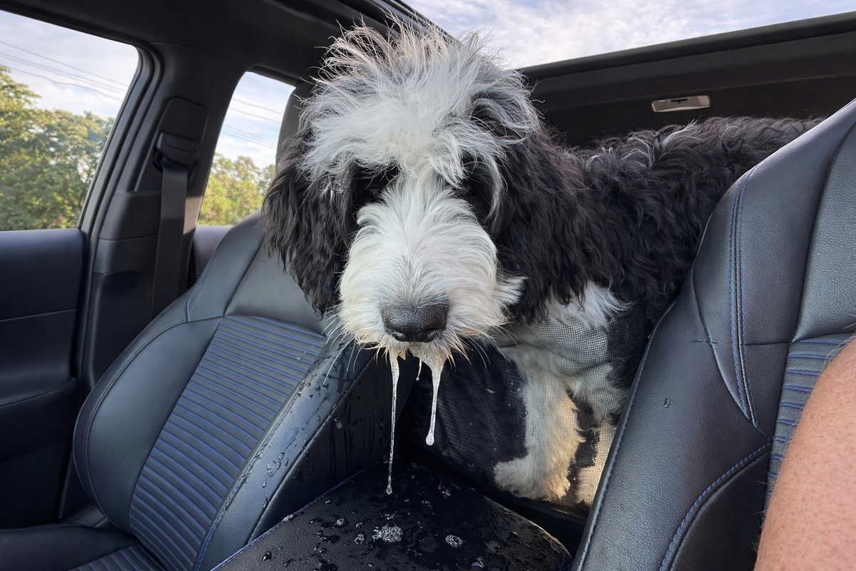 Почему собака пускает слюни в машине