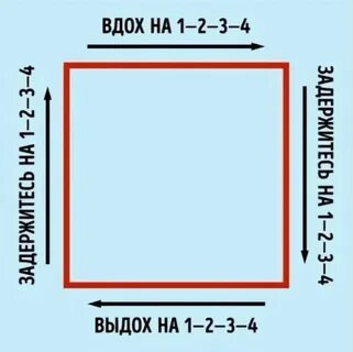 Дыхание по квадрату (взято из открытых источников) 