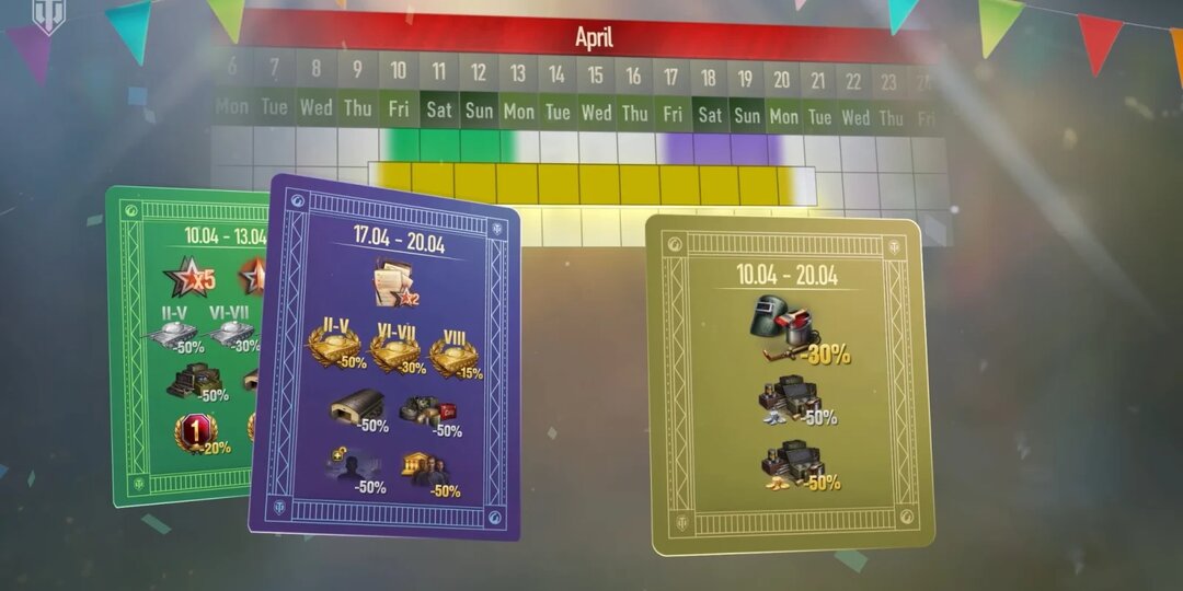 Праздничные акции на все выходные апреля в World of Tanks