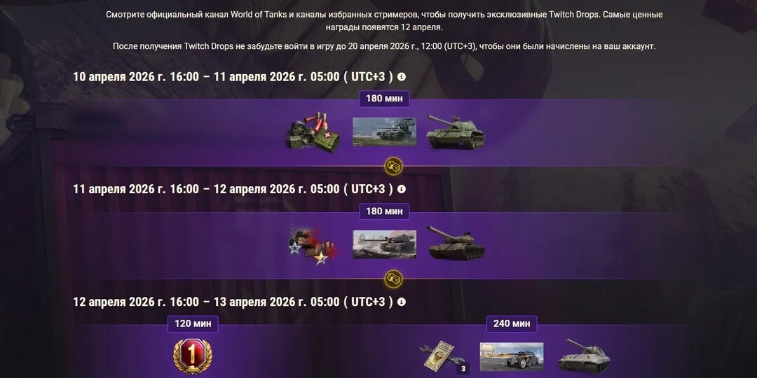 Twitch Drops ко дню рождения World of Tank 2026