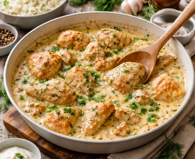 Курица в сметанном соусе