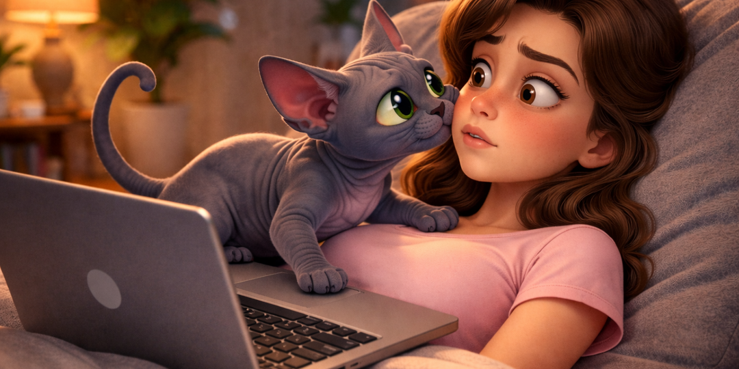 «Ты работаешь? А я нет»: почему сфинкс лезет на ноутбук и перехватывает внимание