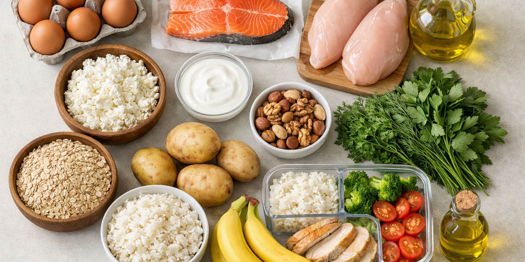 Продукты для роста мышц: как собрать нормальную корзину на неделю, а не искать один идеальный продукт