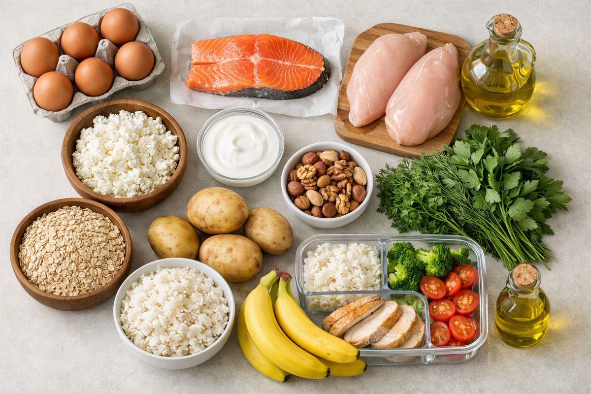 Продукты для роста мышц: как собрать нормальную корзину на неделю, а не искать один идеальный продукт