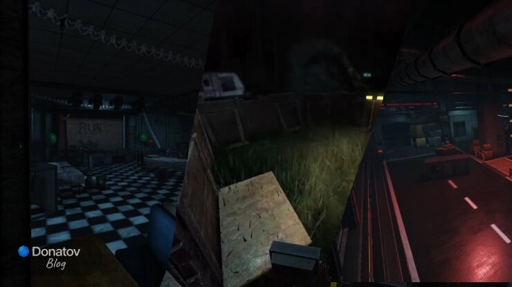    Список первых трех карт в Bite by Night — The Pizzeria/The Forest/The Warehouse