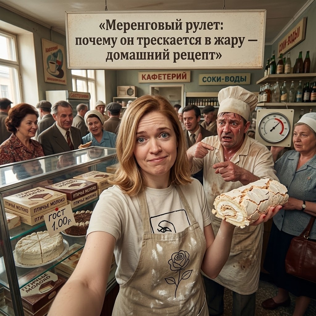    Готовый меренговый рулет по домашнему рецепту admin