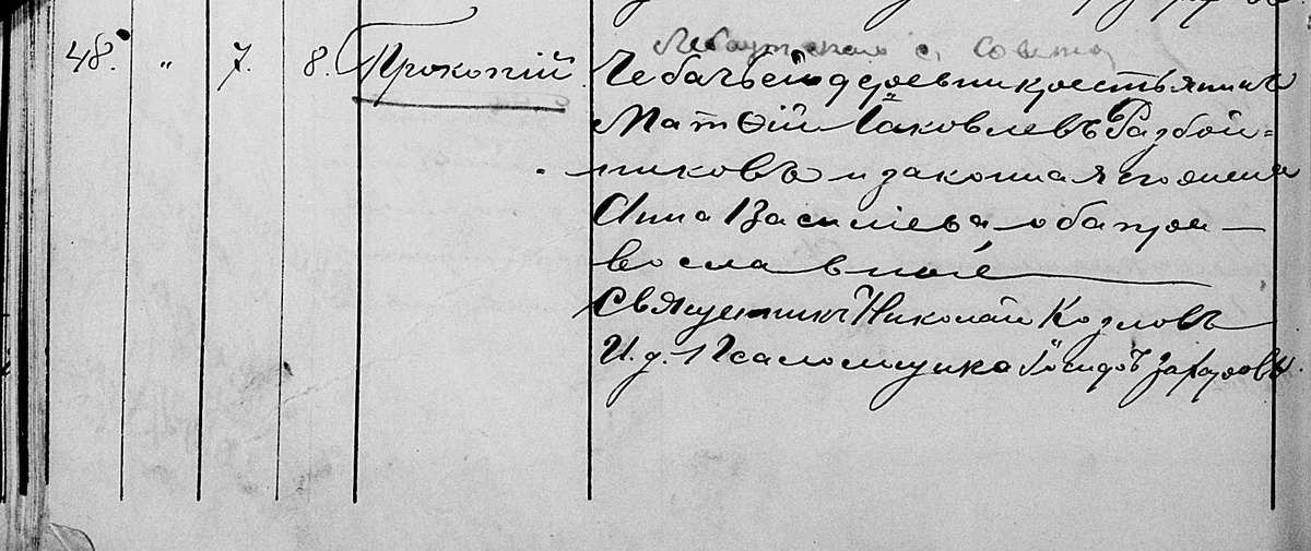 Метрическая запись о рождении и крещении Прокопия сделана в Уватской Спасской церкви.