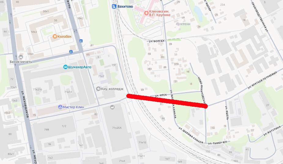 Тоннель появится на продолжении улицы Братьев Петряевых – под железной дорогойНа основе Яндекс.Карты