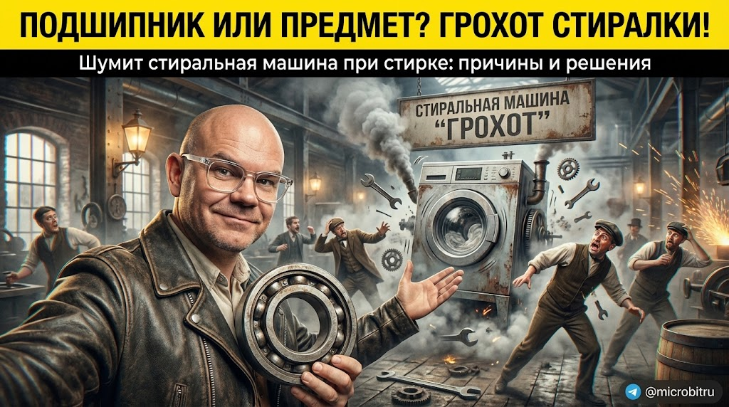    Разбираемся в причинах шума стиральной машины при стирке. as7