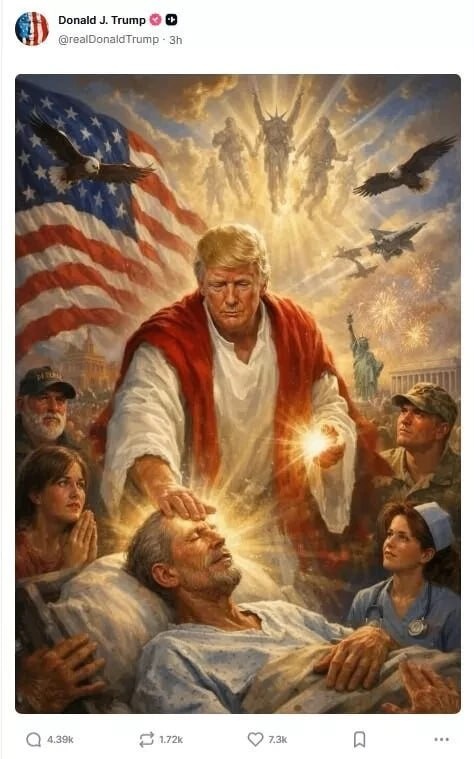    Скрин изображения в посте Дональда трампа в соцсети Truth Social