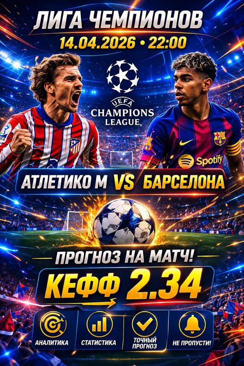 Атлетико М — Барселона прогноз и ставки на футбол.