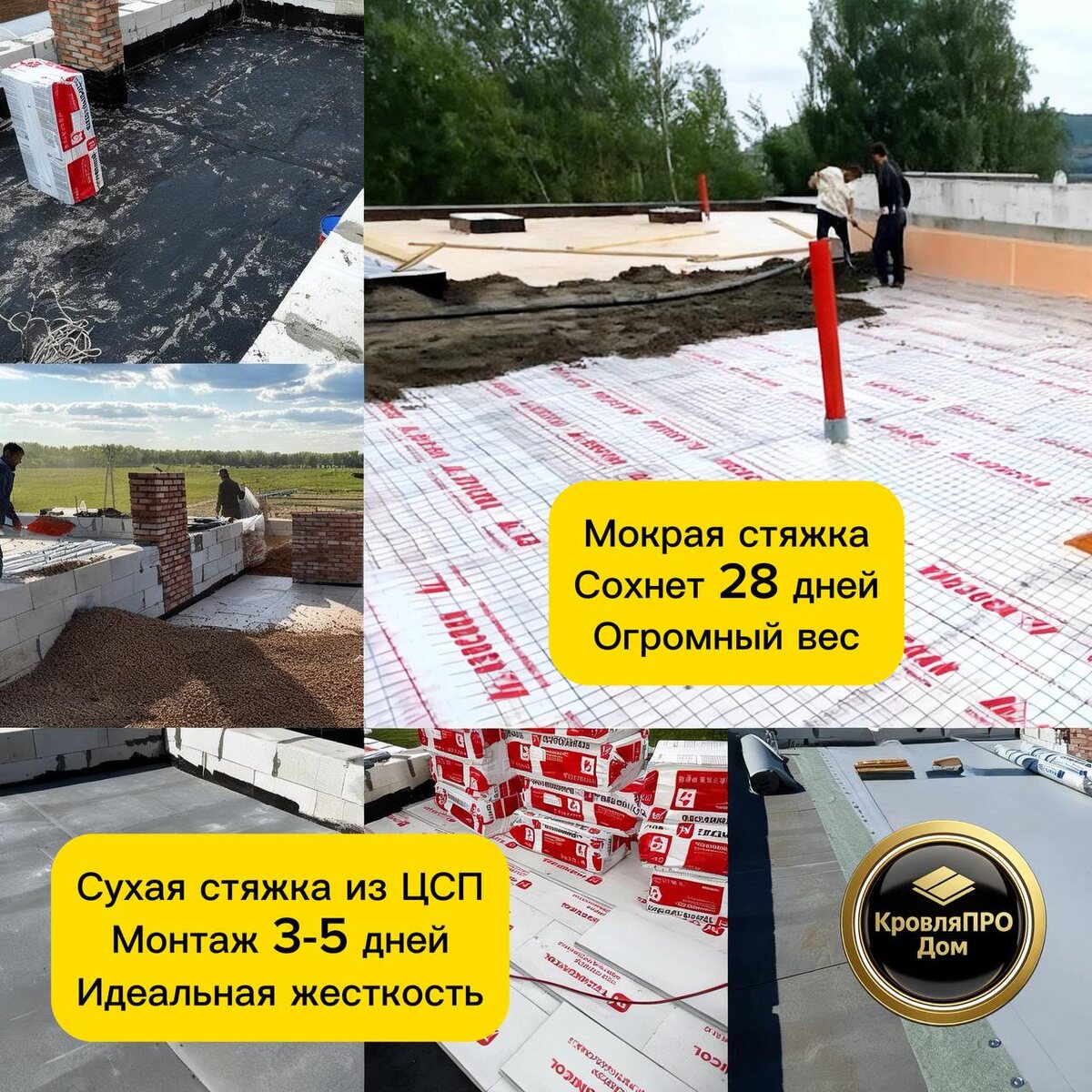 отличие сборной стяжки от классической мокрой стяжки