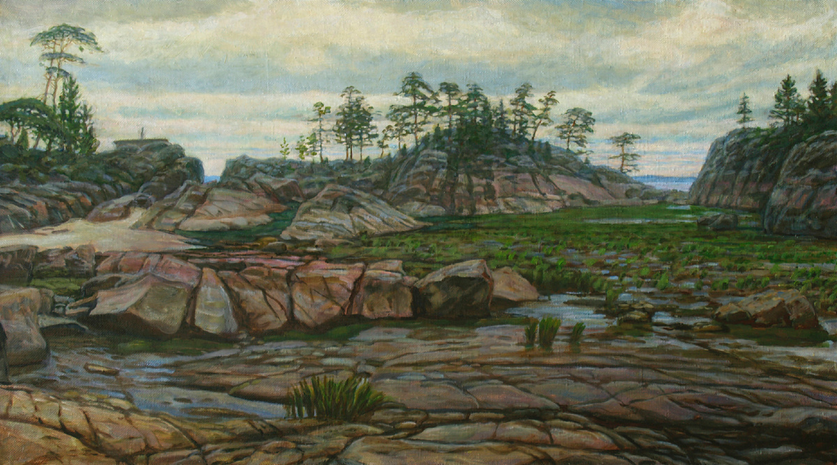 Пресняков М. А. Порфириновые скалы Беломорья. 2011 г., х., м., 50х90