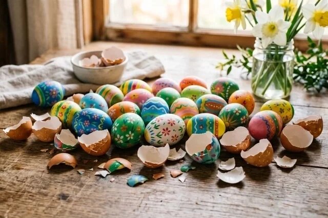    Можно ли выбрасывать скорлупу освященных яиц?