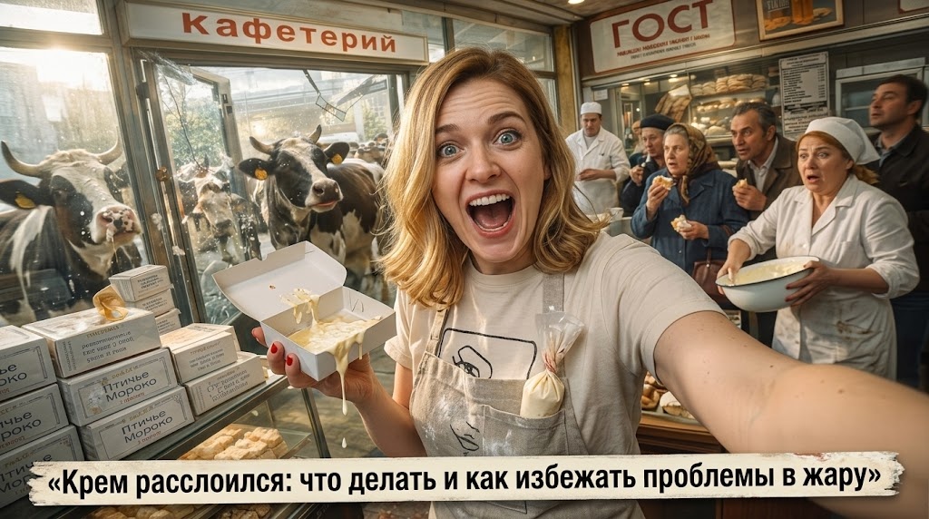    Пример крема, изменившего текстуру под воздействием летней жары admin