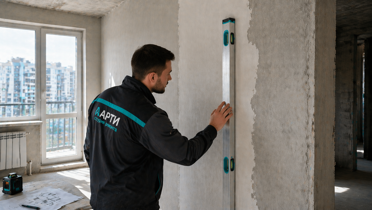 Проверка штукатурки от застройщика перед стартом чистовой отделки в квартире новостройки.