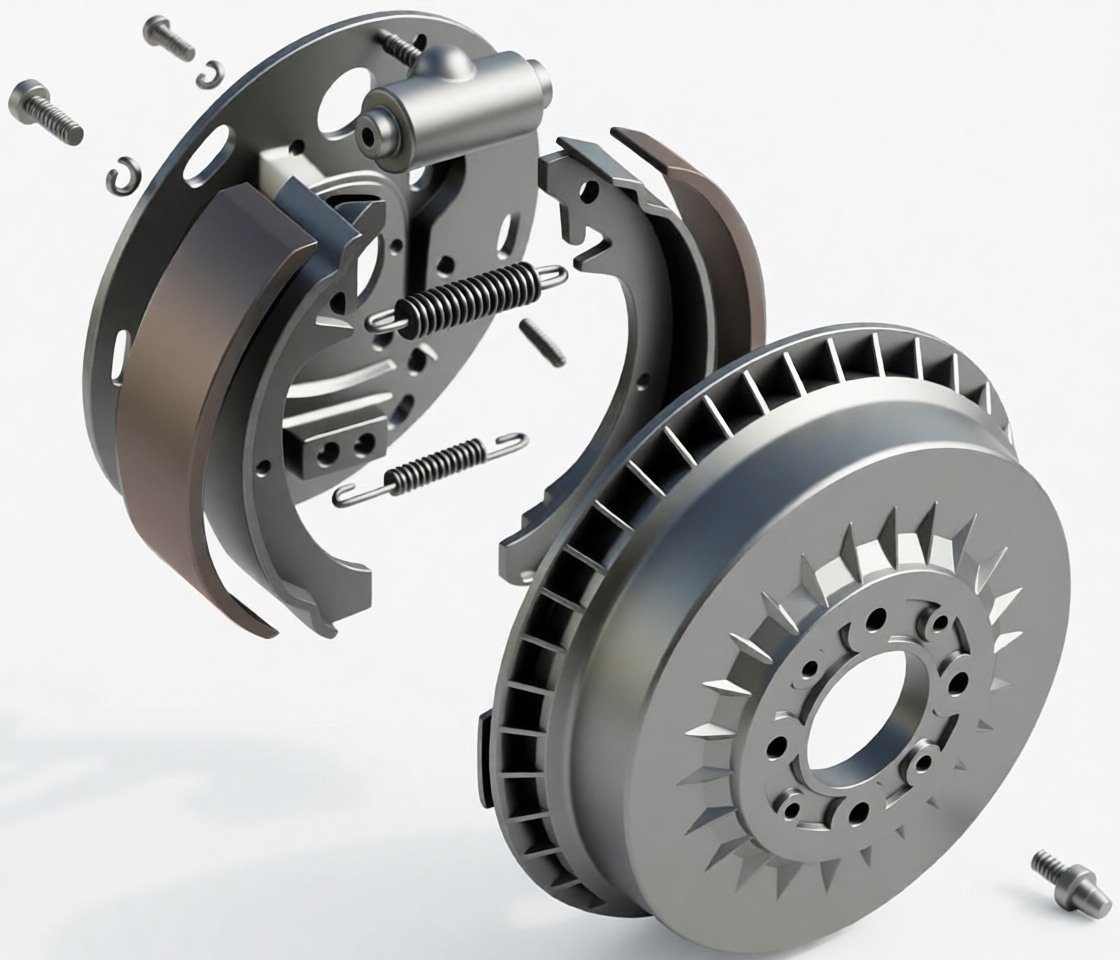 Строение барабанной тормозной системы