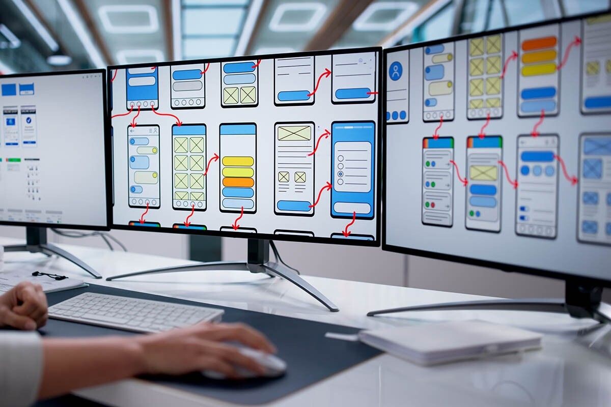 Так выглядят макеты будущего мобильного приложения с удобным интерфейсом. Источник: Andrey_Popov / Shutterstock / FOTODOM📷
