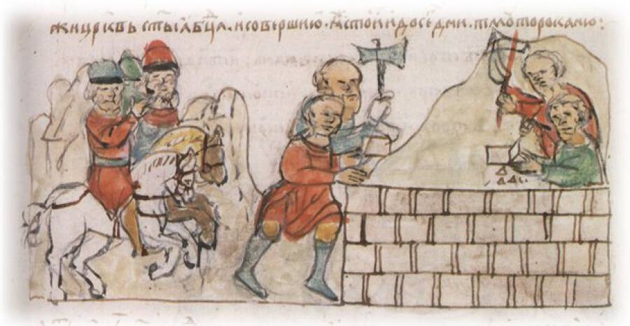 Строительство церкви Богородицы в Тьмутаракани. Фото Яндекс картинки