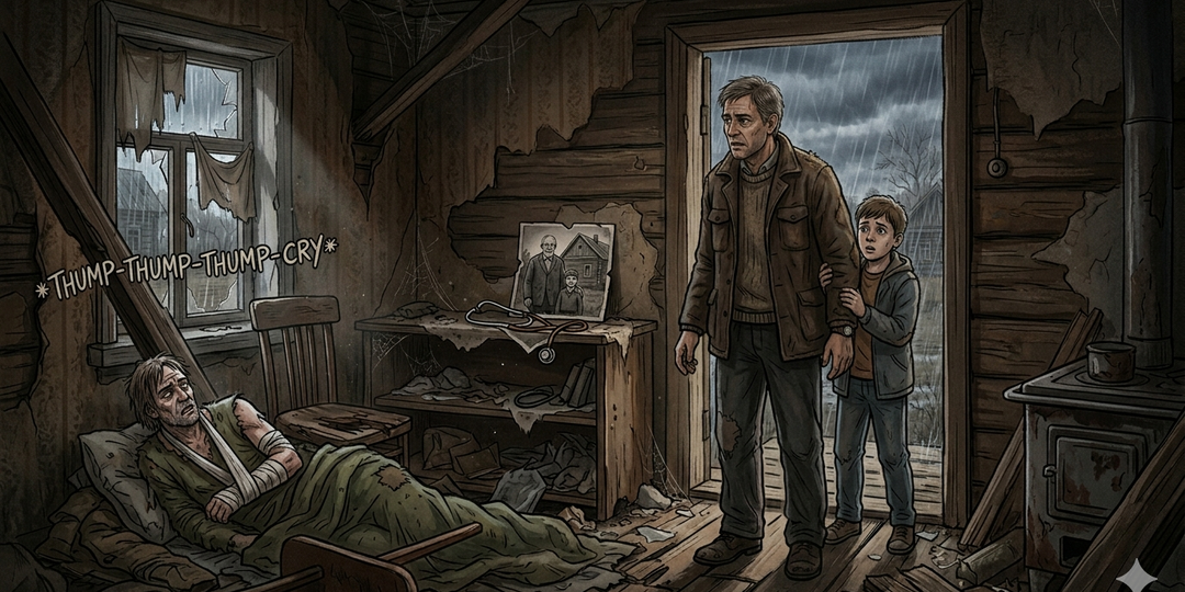 Уехав в глушь с сыном, бывшая врач приютила раненого бродягу в непогоду… А когда раздался странный…