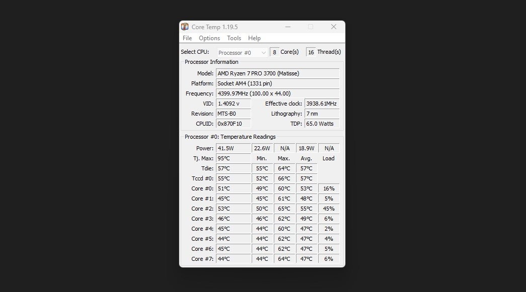 Мониторить температуру процессора проще всего через программу Core Temp