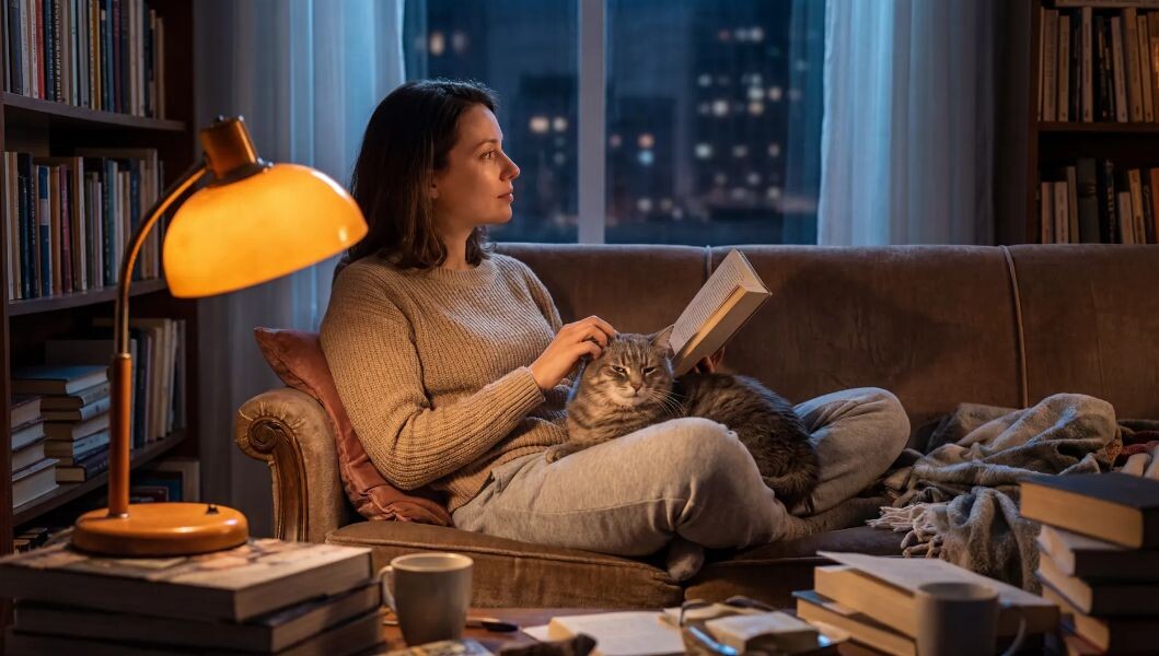 Момент тихого счастья после истории, которая началась с простой просьбы присмотреть за чужим животным и закончилась обретением дома.
