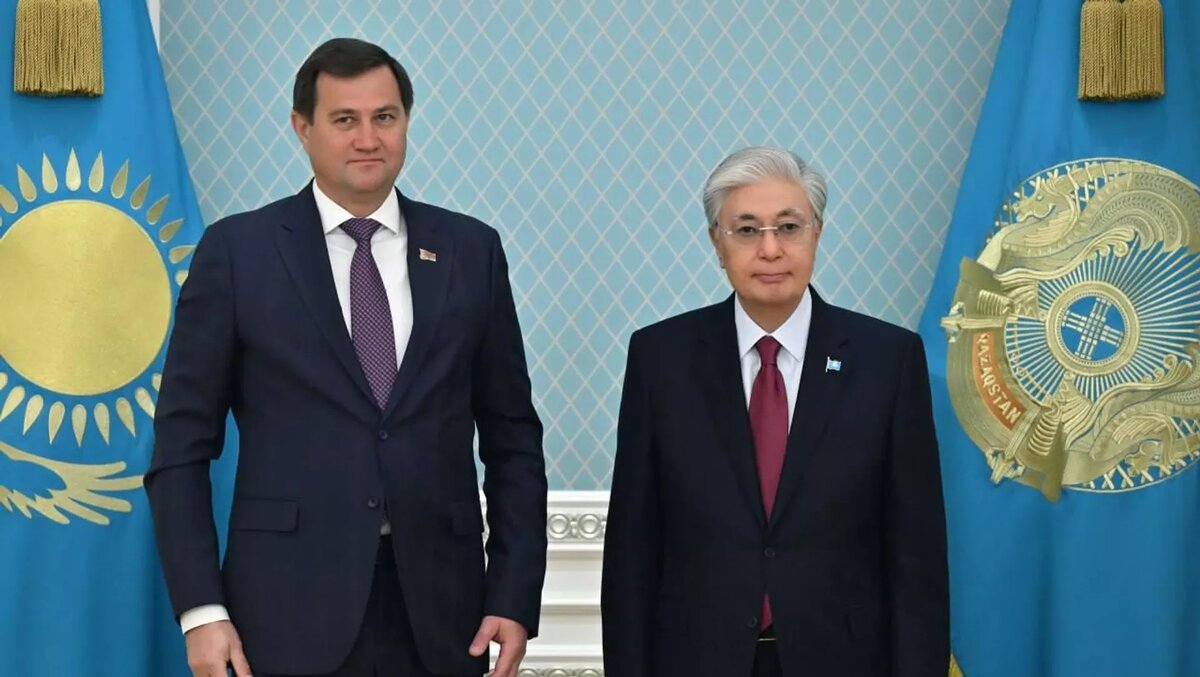 Касым-Жомарт Токаев принял министра иностранных дел Беларуси Максима Рыженкова, 12 апреля, 2026 год / © Пресс-служба президента Казахстана