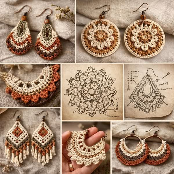 серьги крючком схемы