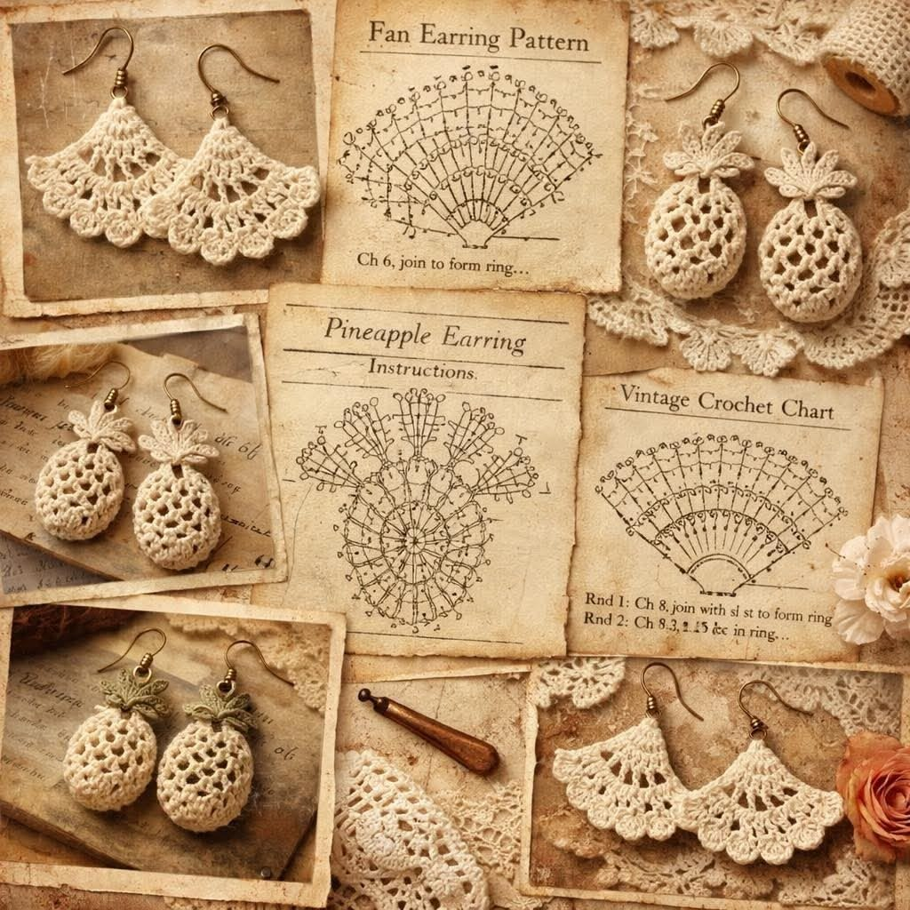 серьги вязаные крючком схемы