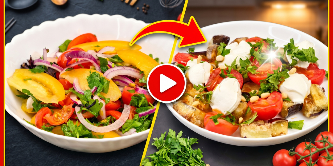 Салаты из помидоров к шашлыку: сразу 2 простых рецепта без варки ингредиентов за 5 минут!