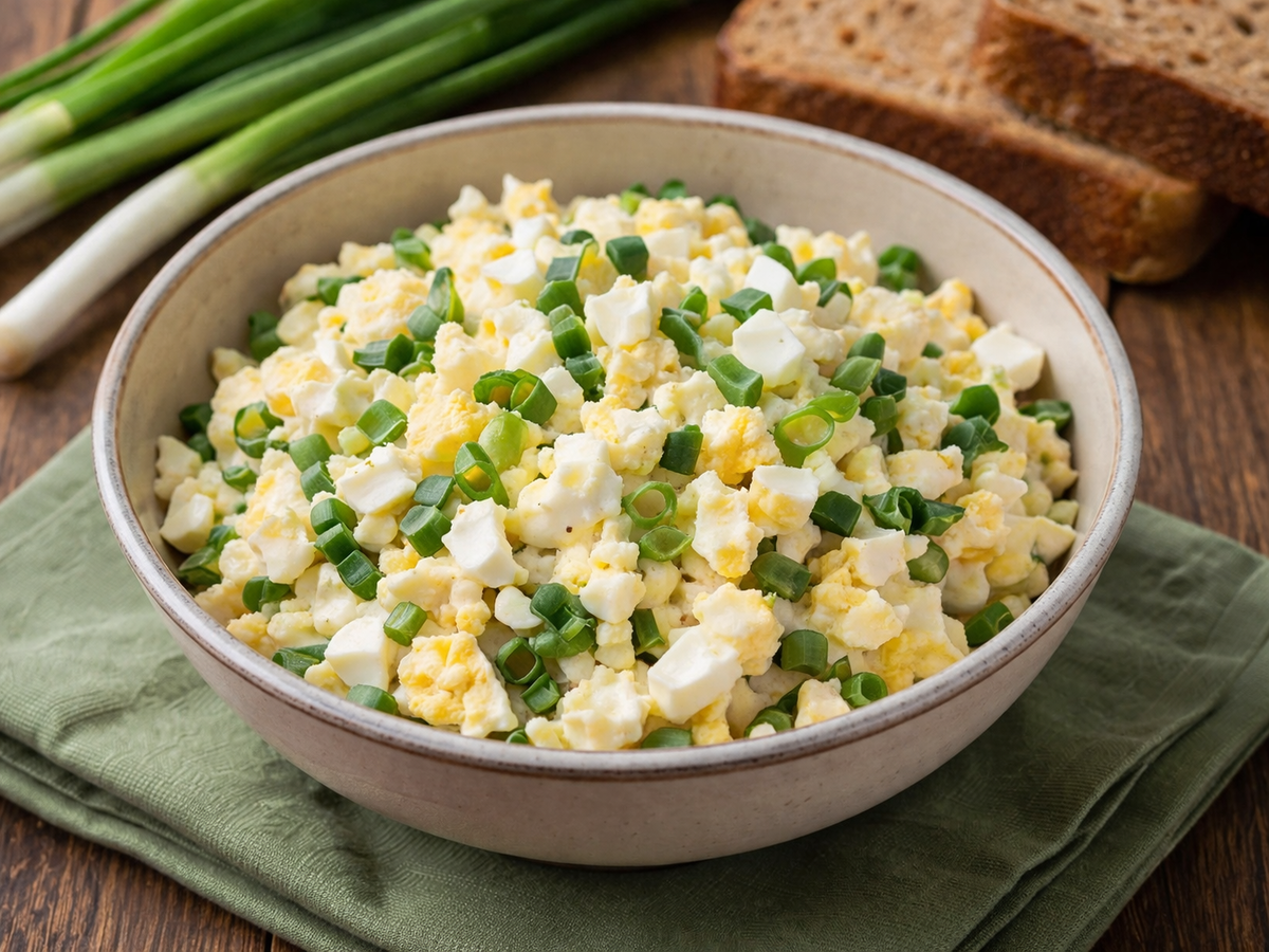 Салат с яйцом и луком