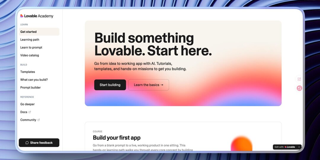 Вайбкодинг для новичков: Lovable запустил свою академию