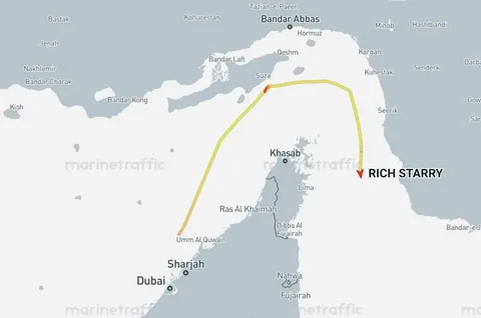 Так шёл китайский танкер.