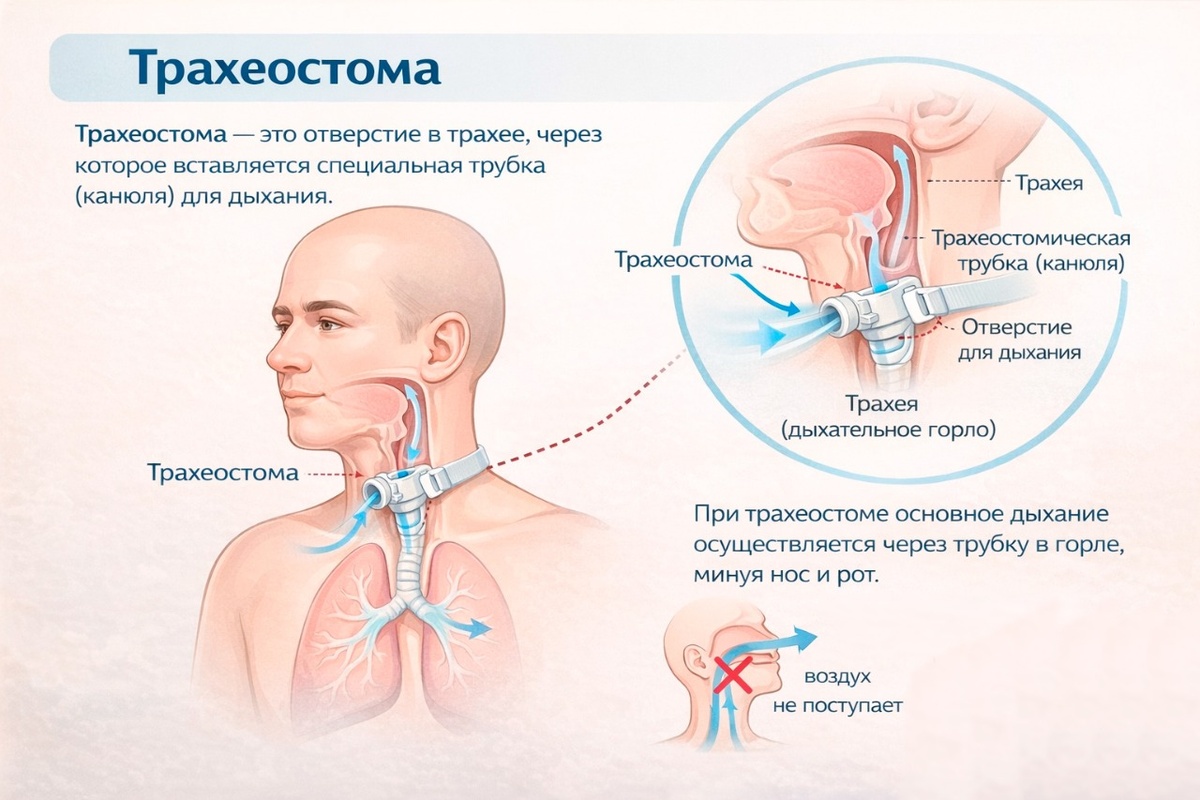Схема трахеостомической системы