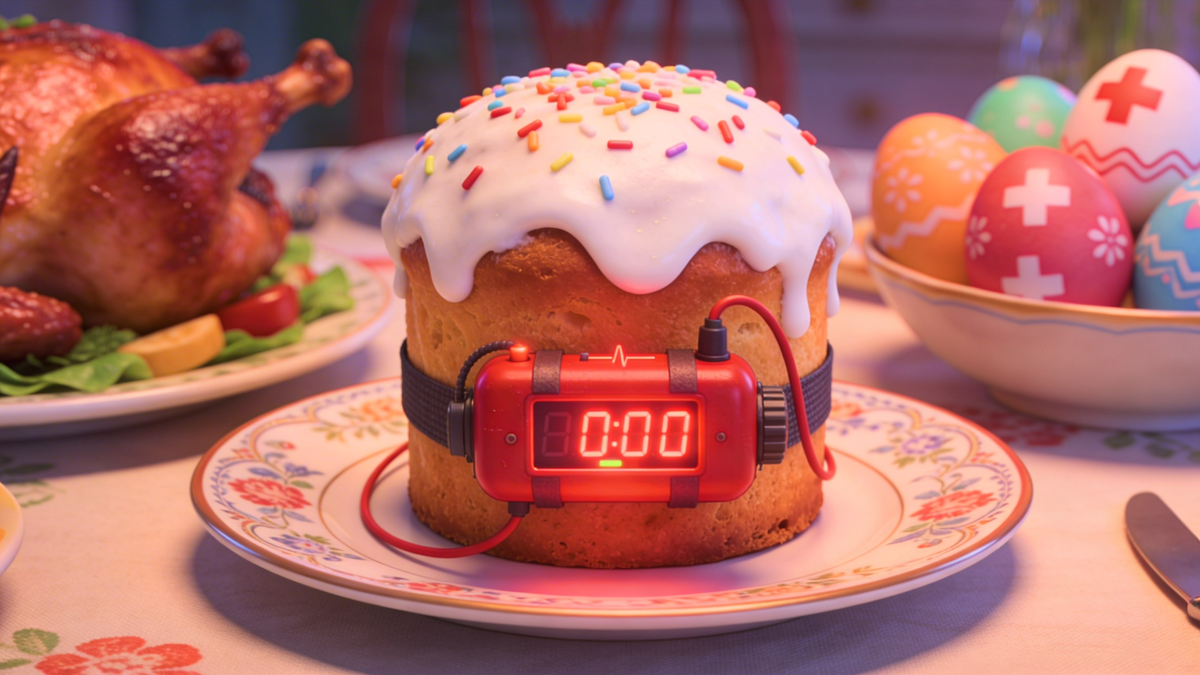 И тут наступает праздник. На спящий завод внезапно сбрасывают «бомбу»: буженину, десяток яиц, тазик оливье и килограмм кулича с глазурью