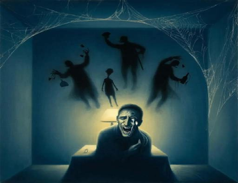 Кто шепчет "выпей", "возьми", "проспи"? Духи-паразиты и их жертвы | Картинка сгенерированна ИИ