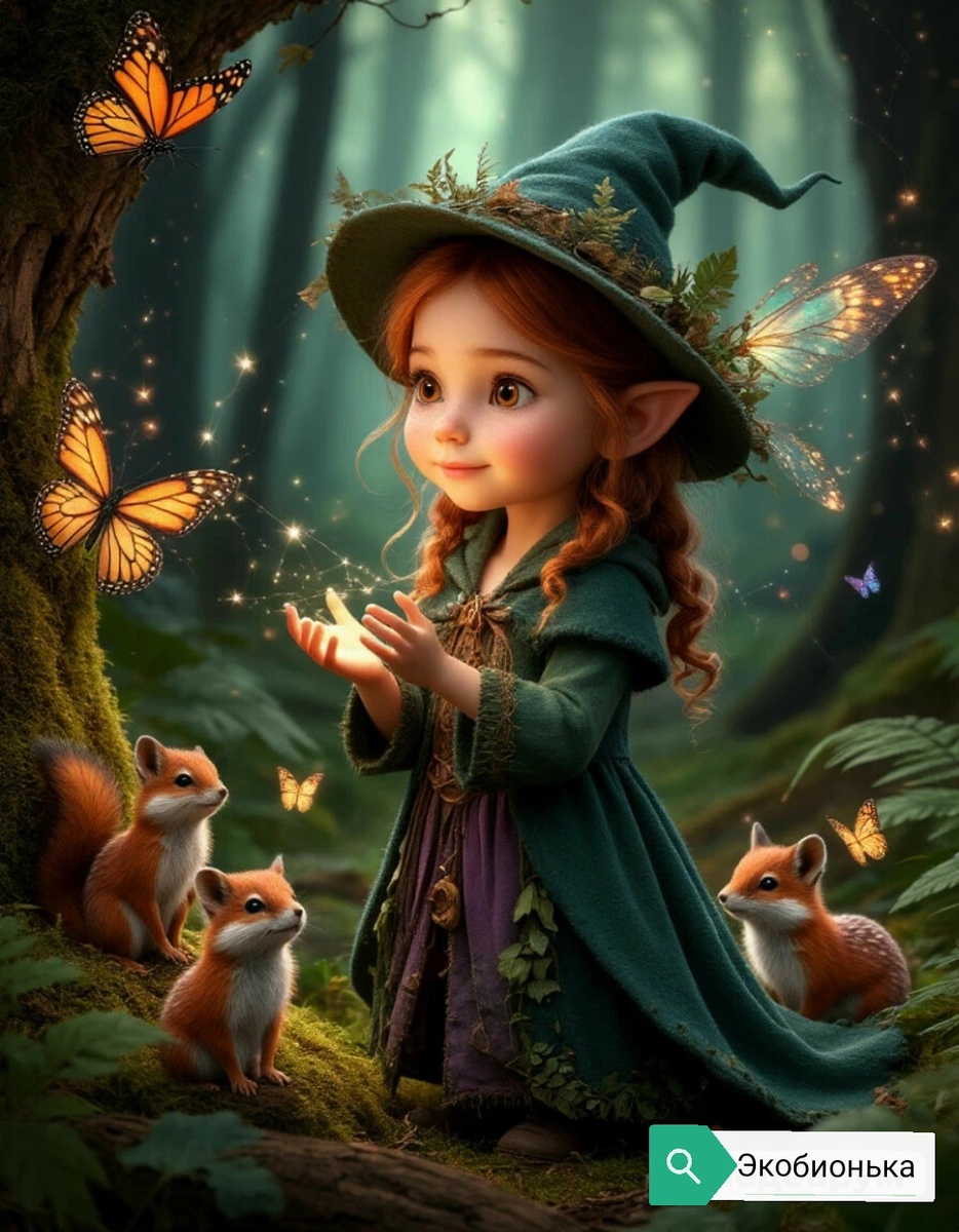 Волшебница Экобионька была защитницей природы и окружающей среды, а ее магия была киберментальной и нейрокинетической.