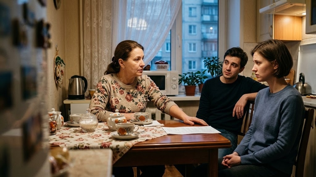 Мам, она пока поживёт у нас