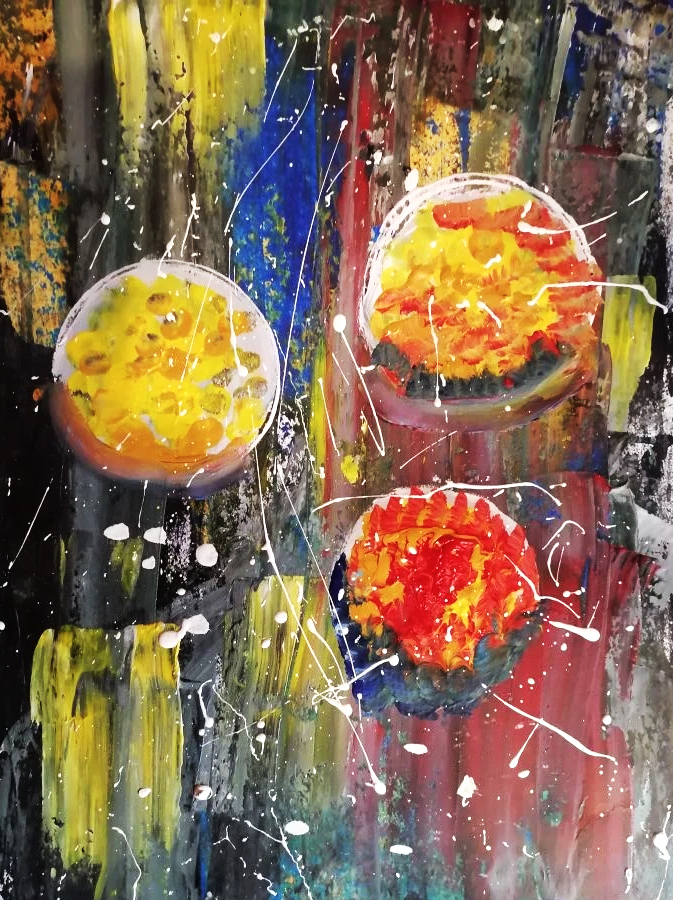 "Космос", рисунок Серафима, выполненный на изо 