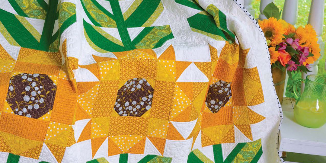 Подсолнухи: большое лоскутное одеяло, мастер-класс