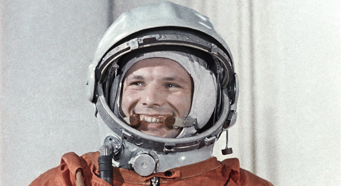 Первый космонавт Земли Юрий Алексеевич Гагарин. Кадр из фильма «Первый рейс к звездам», 1961 год @ТАСС