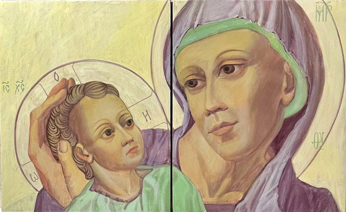 Пара икон "Дотянуться до неба" 2025 год 13х16 см. (Осадинова Д.А.)